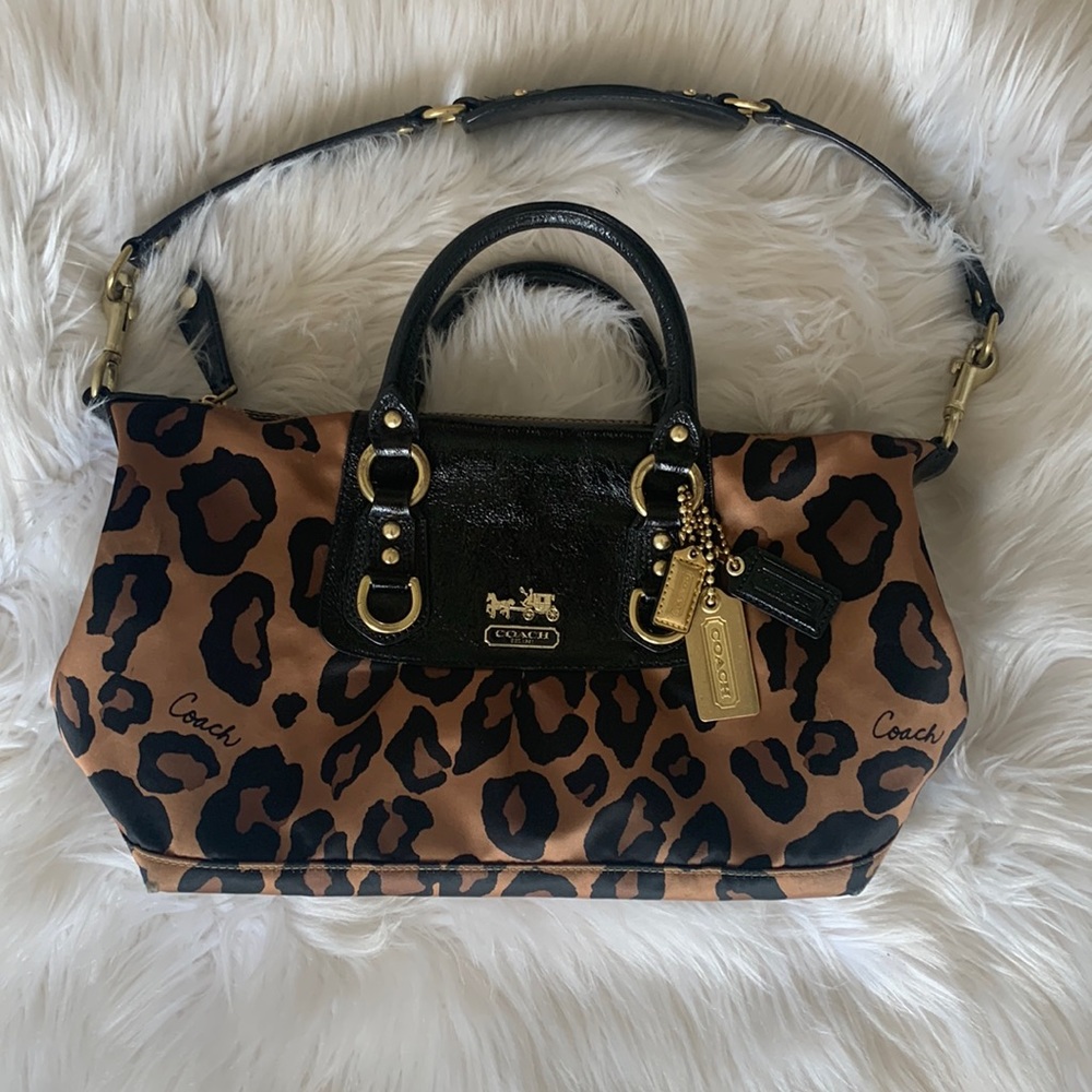 Coach Ocelot Leopard Print Sabrina Handbag